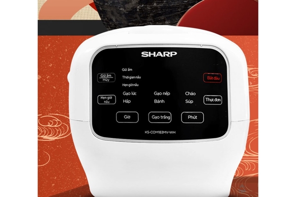 Nồi Cơm Điện Tử Sharp KS-COM183MV-WH 1.8L Màu Trắng
