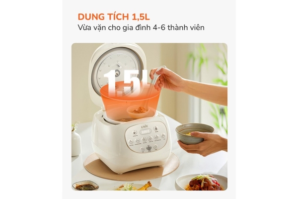 Nồi Cơm Điện Tử Unie URC815 1.5L Lòng Gốm Ceramic
