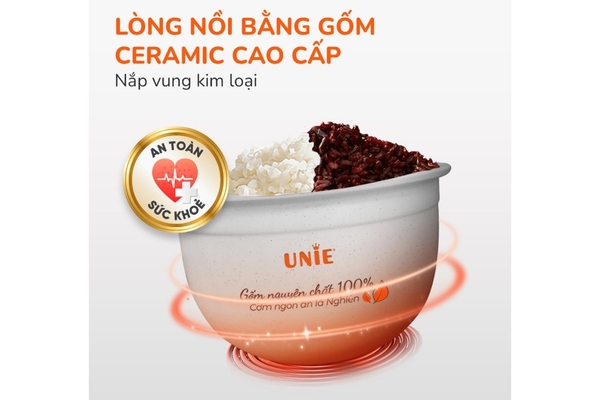 Nồi Cơm Điện Tử Unie URC815 1.5L Lòng Gốm Ceramic