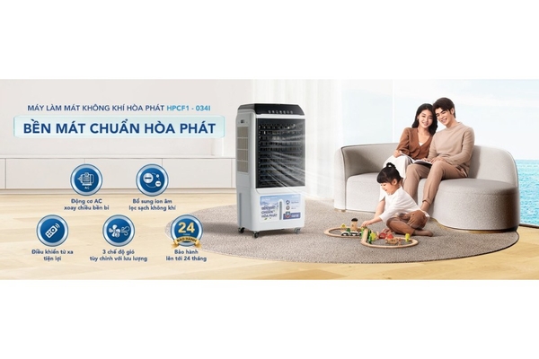 Quạt điều hòa Hòa Phát tạo ion âm 40 lít HPCF1-033I