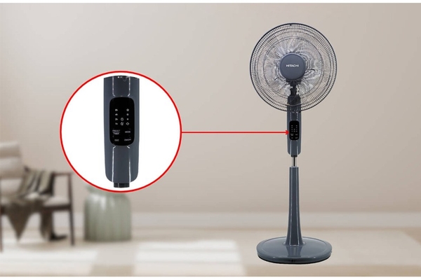 Quạt đứng Hitachi 5 cánh điều khiển từ xa 40cm LF-A6RCGM – Màu Xám