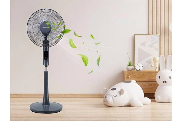 Quạt đứng Hitachi 5 cánh điều khiển từ xa 40cm LF-A6RCGM – Màu Xám