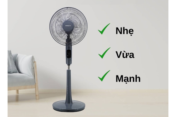 Quạt đứng Hitachi 5 cánh điều khiển từ xa 40cm LF-A6RCGM – Màu Xám