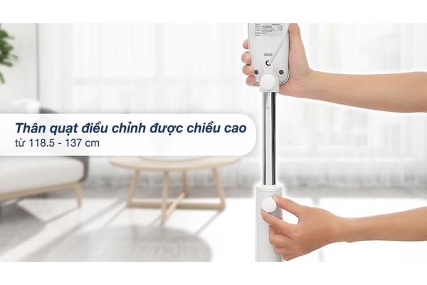 Quạt đứng Hitachi 5 cánh điều khiển từ xa 40cm LF-A6RCWM – Màu Trắng