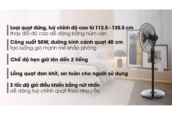 Quạt đứng Midea 5 cánh 40cm FS40-15Q