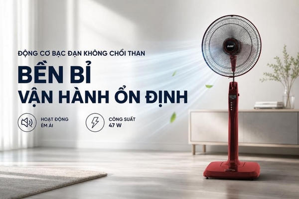 Quạt đứng Mitsubishi 3 cánh điều khiển từ xa 40cm LV16-RB Hàng Thái Lan