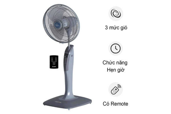 Quạt đứng Mitsubishi 3 cánh điều khiển từ xa 40cm LV16-RB Hàng Thái Lan