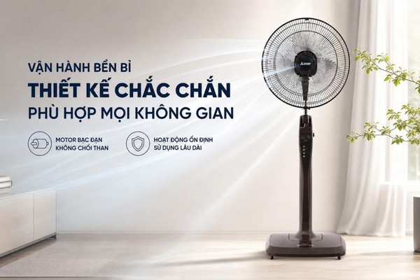 Quạt đứng Mitsubishi 3 cánh điều khiển từ xa 40cm LV16-RB Hàng Thái Lan