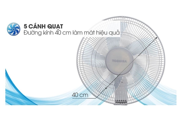 Quạt đứng Toshiba 5 cánh điều khiển từ xa 40cm F-LSA20(H)VN – Màu Xám