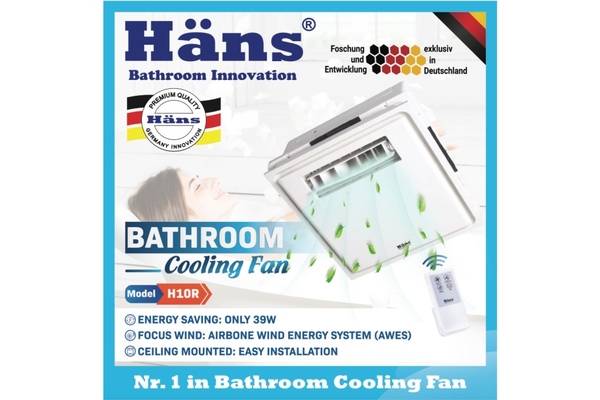 Quạt mát âm trần Hans điều khiển từ xa 39W H10R