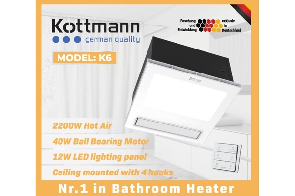 Quạt sưởi âm trần đa năng 5 trong 1 Kottmann 2252W K6