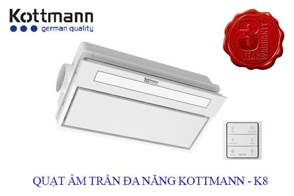 Quạt sưởi âm trần đa năng Kottmann 2900W K8