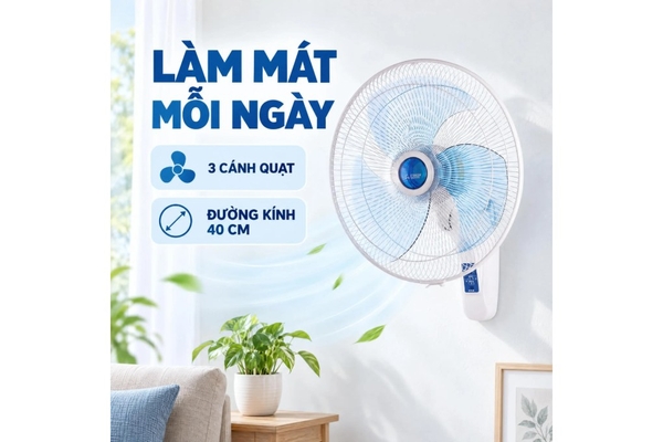 Quạt treo tường Mitsubishi 3 cánh điều khiển từ xa 40cm W16-RA Hàng Thái Lan