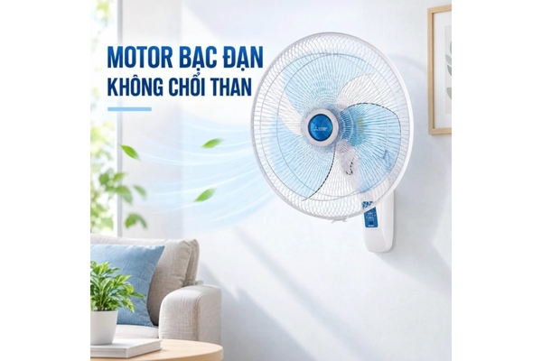 Quạt treo tường Mitsubishi 3 cánh điều khiển từ xa 40cm W16-RA Hàng Thái Lan