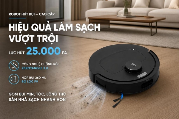 Robot hút bụi lau nhà Ecovacs T30C Gen 2 Đen