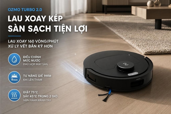 Robot hút bụi lau nhà Ecovacs T30C Gen 2 Đen