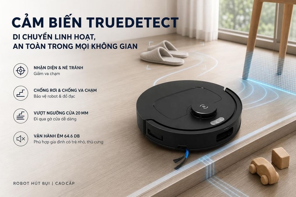 Robot hút bụi lau nhà Ecovacs T30C Gen 2 Đen
