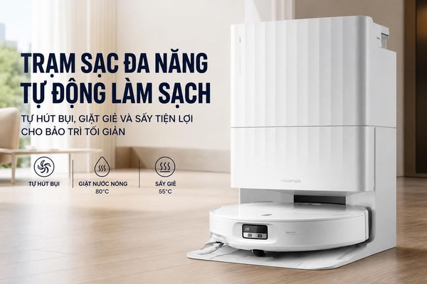 Robot hút bụi lau nhà Roborock Qrevo Edge 2 - Trắng
