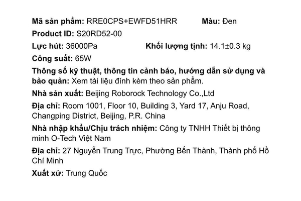 Robot hút bụi lau nhà Roborock Saros 20 Auto - Đen