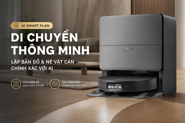Robot hút bụi lau nhà Roborock Saros 20 Sonic Complete - Đen
