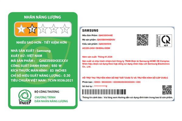 Smart Tivi OLED Samsung AI 4K 83 inch QA83S95HX [83S95HX] Mới 2026