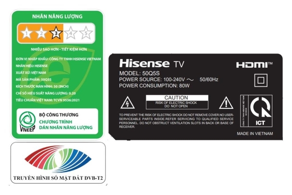 Smart Tivi QLED Hisense AI Full HD 50 inch 50Q5S Mới 2026