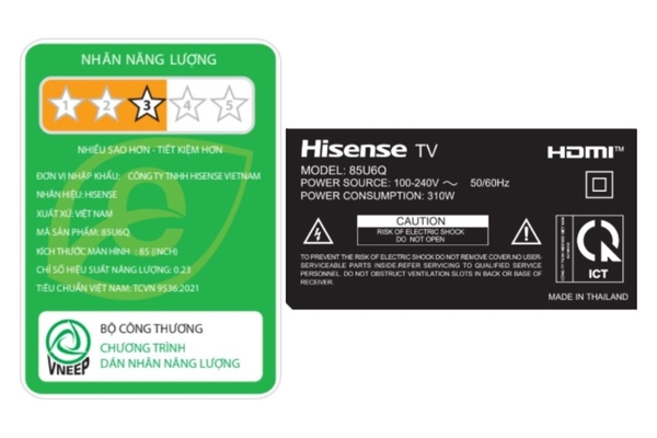 Smart Tivi ULED Hisense 4K 85 inch 85U6Q