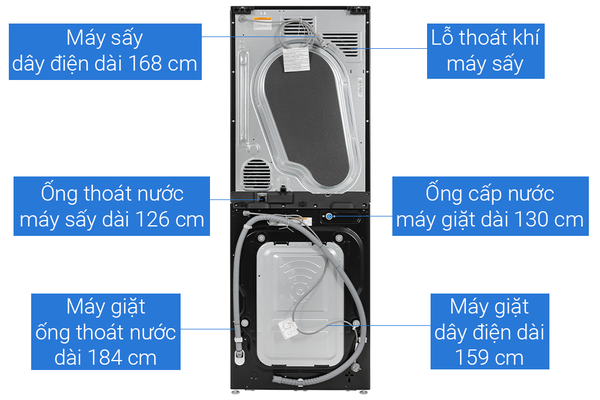 Tháp giặt sấy LG Inverter 14/10 kg WT1410NHE