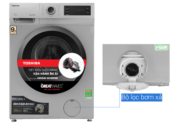 Máy giặt Toshiba Inverter 9.5 Kg TW-BK105S3V (SK) - ảnh 7