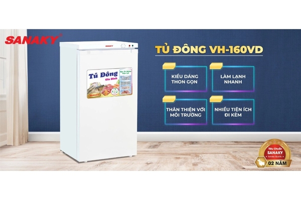 Tủ đông đứng Sanaky 118 lít VH-160VD