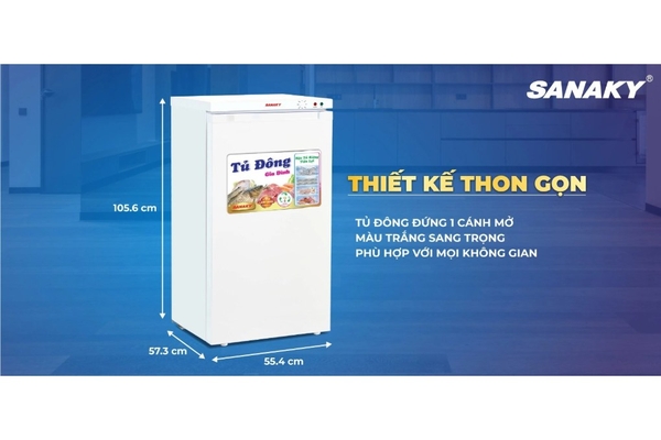 Tủ đông đứng Sanaky 118 lít VH-160VD