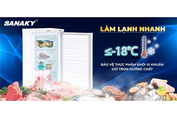 Tủ đông đứng Sanaky 118 lít VH-160VD