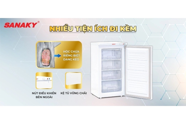 Tủ đông đứng Sanaky 118 lít VH-160VD