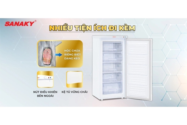 Tủ đông đứng Sanaky 150 lít VH-180VD