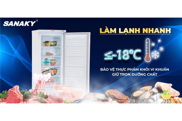 Tủ đông đứng Sanaky 213 lít VH-230VD