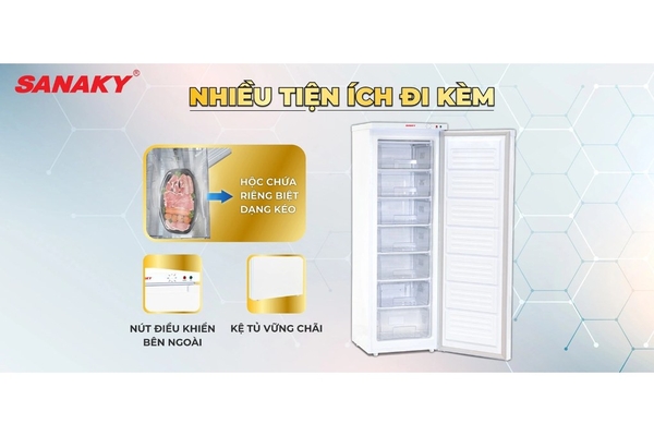 Tủ đông đứng Sanaky 213 lít VH-230VD