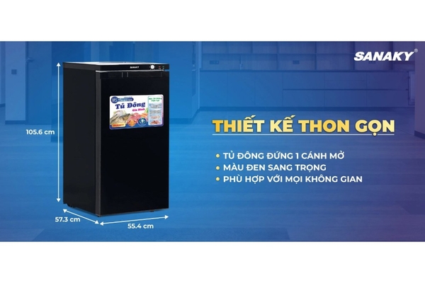 Tủ đông đứng Sanaky Inverter 118 lít VH-160VD3
