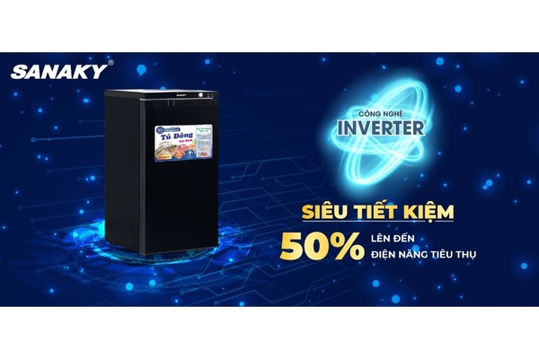 Tủ đông đứng Sanaky Inverter 118 lít VH-160VD3