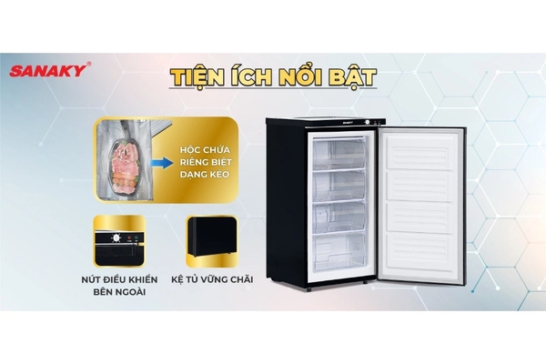 Tủ đông đứng Sanaky Inverter 118 lít VH-160VD3