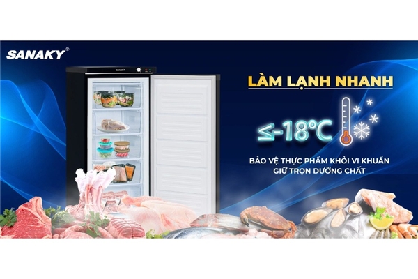 Tủ đông đứng Sanaky Inverter 150 lít VH-180VD3