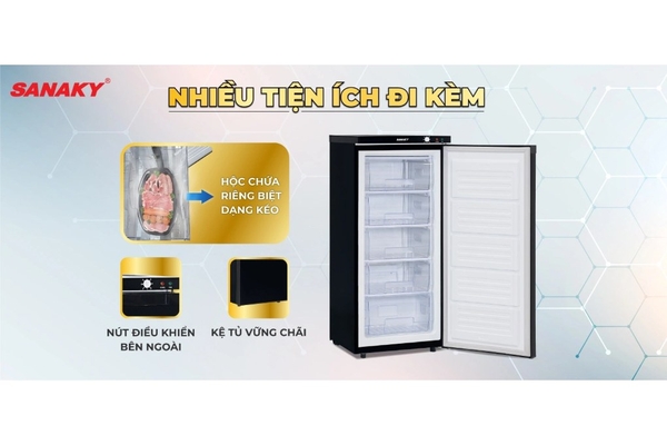 Tủ đông đứng Sanaky Inverter 150 lít VH-180VD3