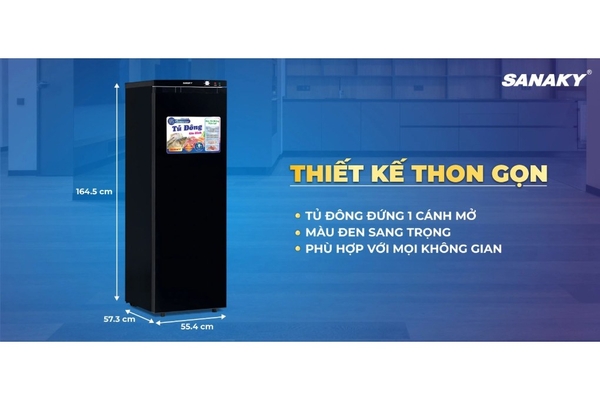 Tủ đông đứng Sanaky Inverter 213 lít VH-230VD3