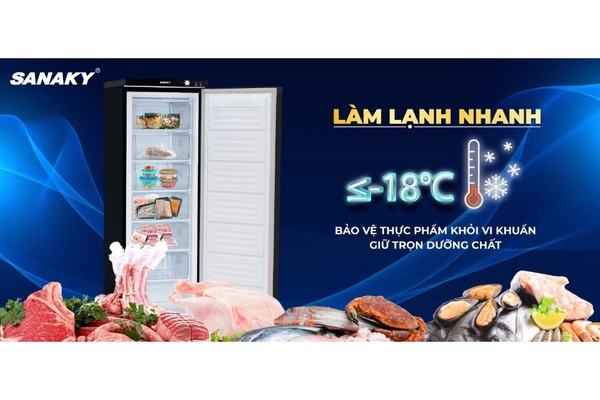 Tủ đông đứng Sanaky Inverter 213 lít VH-230VD3