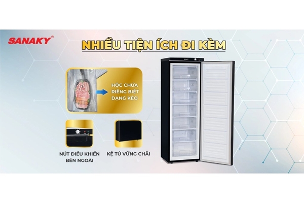 Tủ đông đứng Sanaky Inverter 213 lít VH-230VD3