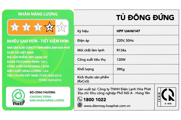 Tủ đông đứng Hòa Phát 147 Lít HPF UAH6147 - ảnh 7