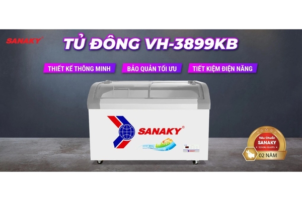 Tủ đông kính lùa Sanaky 280 lít VH-3899KB
