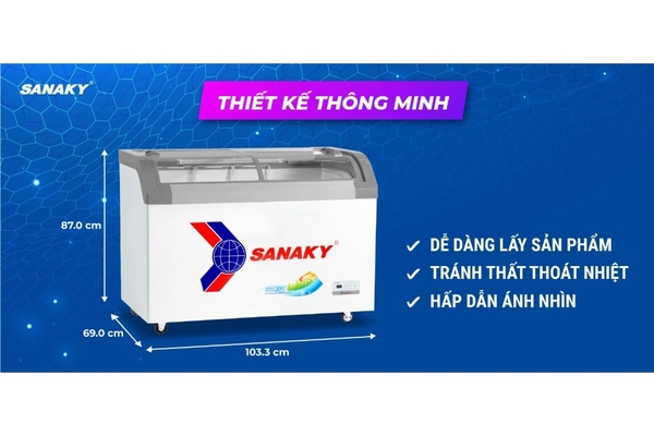 Tủ đông kính lùa Sanaky 280 lít VH-3899KB