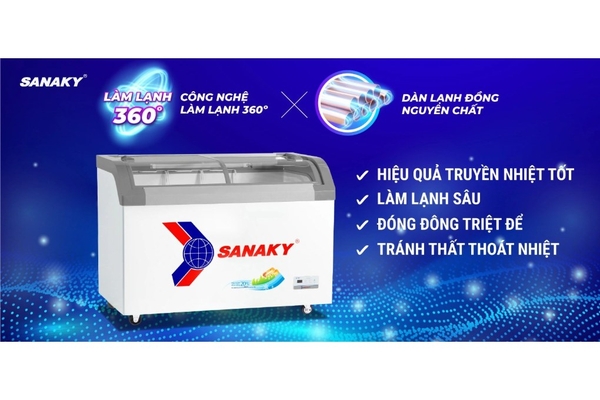 Tủ đông kính lùa Sanaky 280 lít VH-3899KB