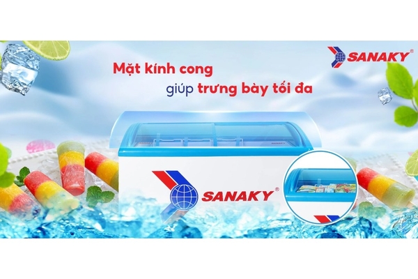 Tủ đông kính lùa Sanaky 324 lít VH-4899K
