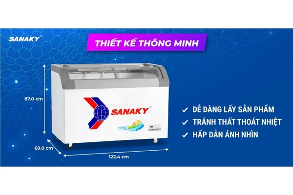 Tủ đông kính lùa Sanaky 350 lít VH-4899KB